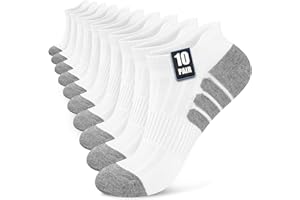 Stoeury 10 Paires Chaussettes Homme Femme, Socquettes Homme en Coton Respirant, Chaussettes Basses Homme Confortables avec Filet Respirant pour Running, Sport