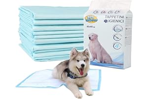BPS BUENA PET SHOP TAPPETINI IGIENICI PER CANI 60x60cm 100PEZZI TAPPETINI ASSORBENTI CON ANTIODORE