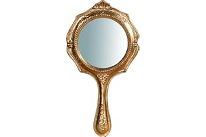 Biscottini Specchio a Mano e da Appendere 29x2x15 cm - Specchio da Mano per Postazione Trucco Bambina e Adulto - Specchio da Parete Make Up