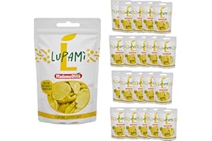 MADAMA OLIVA, Lupini Sgusciati, Gustosi Snack Ideali per Accompagnare Insalate, Riso e Zuppe, Ricca Fonte di Proteine, Basso Contenuto di Grassi, Made in Italy, 20 Buste Doypack 60 gr