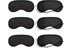 ITME 6 Pack Sleep Eye Mask Shade Cover, Sleeping Blindfold for Men & Women, Suitable for Lunch Break/Travel/on The Plane/Hotel/Camping Usage ( Black )