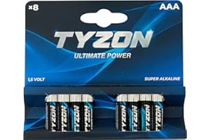 Tyzon Lot de 8 Piles alcalines AAA - Piles jetables durables pour appareils ménagers