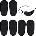 AIEX 6pcs Eye Patches for Glasses, Reusable Non-Woven Fabric Eye Patch to Cover Left Right Eye Improve Vision for Kids' & Adults' Lazy Eye Amblyopia Strabismus (Black, Large Size)