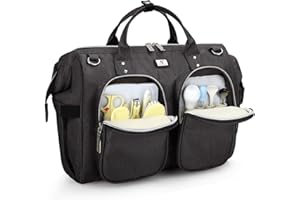 Pomelo Best Bolso Cambiador Bebé de Pañales, Gran Capacidad de bolso, Impermeable, con 2 Ganchos Carrito de Bebé y Cambiador portatil de pañales