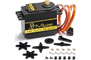 Miuzei 15KG Digital Servo Motor Metal Gear High Speed Torque Servo Motor for RC Car 1:8 1/10 12 Helicopter Airplane Car Boat Robot Arm Control （1pcs）
