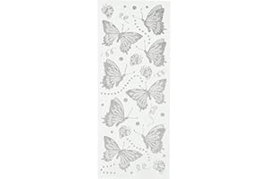 DOCRAFTS Anitas Glitterations Stickers, Butterflies, Silver, For Scrapbooking, Card Making, Kids Play, Homework, Art, Craft, Embelish, Decorative, Paper, Card, Glass, Metal, Plastic, Foam