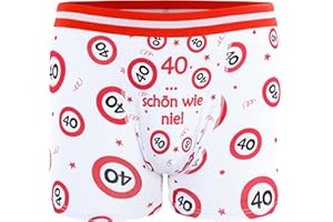 Tiwoca Boxershorts rot-weißes Design mit Verkehrsschildern und Spruch