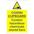 COSHH Cupboard Safety Sign - Self adhesive vinyl 150mm x 200mm : Amazon ...