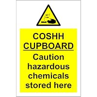 COSHH Cupboard Safety Sign - Self adhesive vinyl 150mm x 200mm : Amazon ...