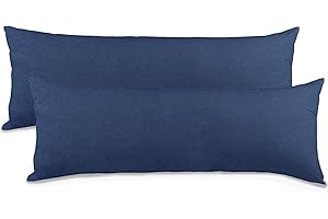 ‎AQUA-TEXTIL aqua-textil Classic Line Kissenbezug 2er-Set 40 x 200 cm dunkel blau Baumwolle Seitenschläferkissen Bezug Reißverschluss