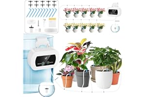 Forever Speed Sistema de Riego Automático Recargable Kit de Riego por Goteo, 300 Modos de Sistema de Riego de Interior Riego por Goteo Automatico para 10 Plantas de Interior, Balcón, Invernadero
