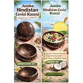 HUDOT Jumbo Hindistan Cevizi Kasesi, Doğal El yapımı 13-15 cm
