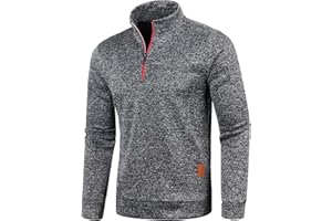 Qmfvqi Half Zip Pullover Herren Ohne Kapuze Männer für Solid Arbeitspullover Oversize Winter Sport Arbeitspullover Sweater Men Winterpullover Sweatshirts mit Halbem Rollkragen Reißverschluss