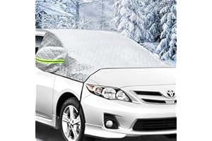 Cadoal Car Windscreen Cover for Winter, Car Windshield and Wing Mirror Cover Protection with Elastic Fix Band, Waterproof Ice Snow Frost Shield For Most Car SUV, Large Size 200X150cm/78.9X59''