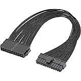 GELRHONR 24Pin PSU Extension Cable,Motherboard ATX PSU 24 Pin (20+4) Male to Female Extension Cable-1Ft