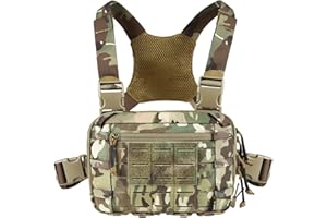 VOTAGOO Taktische Brusttasche, 2L Kapazität, Molle Chest Rig, Brust Pack EDC mit CCW Fach, Verstellbarer Gurt für Outdoor-Aktivitäten