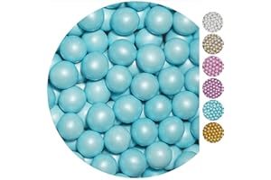 EinsSein 0,35kg Bolas de Chocolate crujiente boda bautizo grande azul celeste perla candy bar melts cereal surtido choco corazones almendras caramelos bombones confeti peladillas regalos botes colores