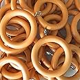 QPC Direct Quality Wood Wooden Curtain Rings to fit pole up to 28mm, 20 Pack (Antique Pine)