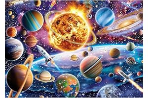 NEWENMO Sistema Solare Diamond Painting Kit per Adulti,5D Pianeti e Satelliti Pittura Diamante Kit,Fai Da Te Paesaggio Diamond Art Kit Completo,per Adulti Principianti Decorazione Casa 30x40cm