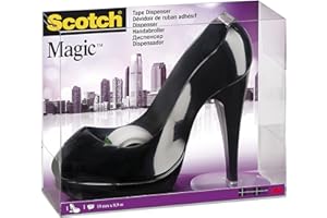 Scotch Black Shoe Tape Dispenser C30 + Scotch Magic Tape, 1 Roll, 19 mm x 8.89 m