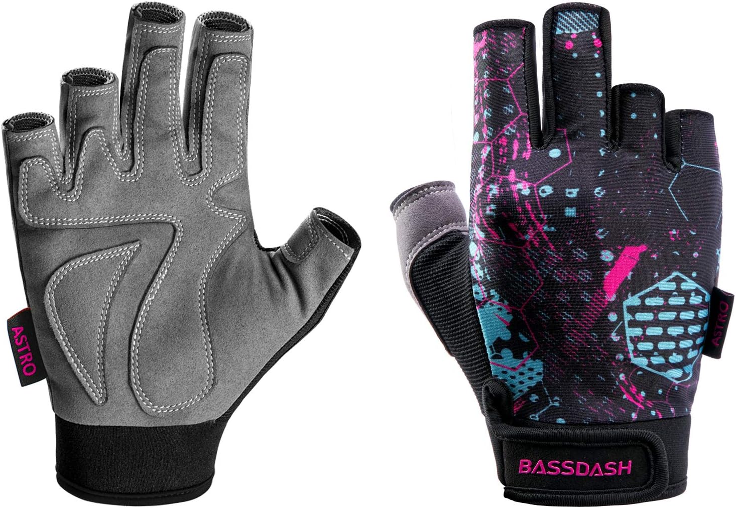 Bassdash Astro Heavy-Duty Sure Grip Guanti da Pesca Uomo Donna Guanti Senza Dita per Pesca Sportiva Kayak Paddling Vela MTB