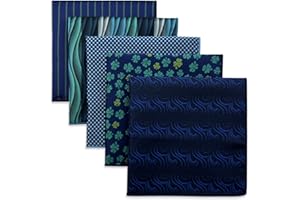S&W SHLAX&WING Set Di 5 Fazzoletti Da Taschino Per Uomini Da 32cm Fazzoletti Formali Per Abiti Matrimoni Smoking Colori E Motivi Assortiti