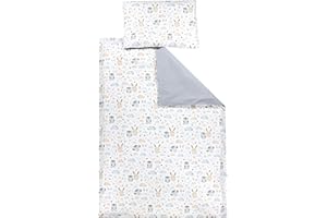 TupTam Set di Biancheria da Letto per Bambini Ragazzi Ragazze 2 Elementi, Coniglietto/Gufo, 120x90 cm