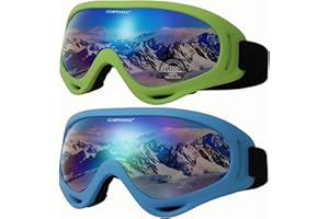 OUTDOOR SPARTA Ensemble de 2 lunettes de ski de neige lunettes de snowboard lunettes de moto