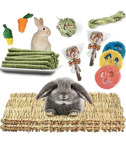 Giocattoli Masticabili Per Conigli E Piccoli Animali - Ramo Di Melo E Torta D'Erba Naturale - Foto 6