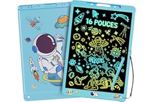 16 Pouces Tablette d'écriture pour Enfants, Electight Tablette de Dessin LCD Tableau, avec Fonction de Verrouillage D'effacement, Cadeau Surprise pour Filles Garçons de 2-8 Ans (Bleu)