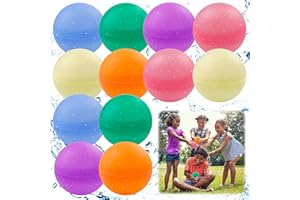 HZMJDHZM 12 Stück Wiederverwendbare Wasserbomben, Schnell Befüllbare Silikon Spritzbälle Wiederverwendbare Wasserballons Wasserspielzeug für Kinder Wasserkampfspiel, Sommer Draussen