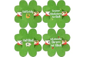 BOFUNX 4 Stück Glücksbringer Prüfung Schokolade Geschenke Kleeblatt Glücksbringer Prüfung Viel Glück Prüfung Abschiedsgeschenk Glücksbringer Abitur ABI Bachelor Master Abschluss Mitarbeiter Kollegen