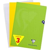 Clairefontaine 293101AMZC &ndash; Pack of 3 Stapled Notebooks &ndash; Mimesys &ndash; A4 (21 x 29.7 cm) &ndash; 48 Pages &ndash; Large Squares &ndash; White Pape
