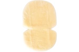 Merauno® Forro de piel de oveja para bebé, inserto de piel de cordero para cochecito, cochecito, cochecito, asiento de coche para cochecito médico bronceado beige (27 x 18 pulgadas)