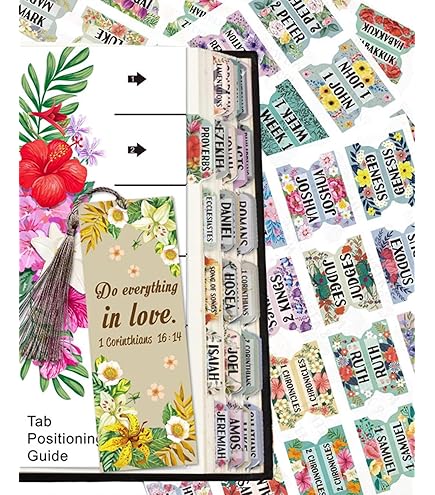 Ensemble Cadeau D'onglets De Bible Pour Femme + Marque-page De La Bible De Qualité Supérieure (thème Succulent) | Onglets De Bible Laminés Double Face | Onglets De Bible Roses Pour Femmes