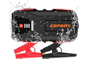 ASPERX Jump Starter Power Pack(Up to 10L Gas/8L Diesel), 3000A Car Battery Booster Jump Starter with Jump Leads, LED Flashlight and LCD Display, Jump Pack for 12V Vehicles, Pickup, SUV, Motorcycle