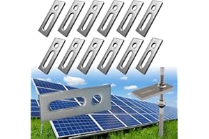 BIRSPPY AIFIZO Stockschrauben Adapterplatte 12 Stück, A2 Edelstahl Adapterplatte 80x30x5mm für Photovoltaik Solarbefestigung Stockschrauben M10 Rundloch Durchmesser 11 mm