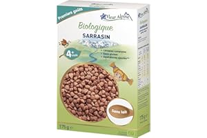 FLEUR ALPINE Céréales Bio au Sarrasin pour Bébé - Bouillie pour de Délicieux Petits Déjeuners | Céréales sans Gluten Nutritives et Faciles à Préparer 4 Mois et Plus sans Sucres Ajoutés | 7 Portions