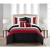 Chic Home CS1223-112-AN Carlton 6 Par&ccedil;a Yorgan Seti, Queen Boy, Siyah
