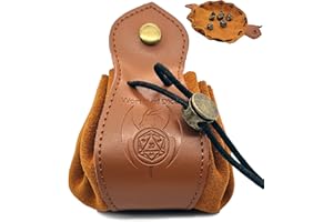 World of Dice - 2in1 Würfelbeutel und Würfelunterlage - Kunstleder, braun, Würfeltasche für D&D, DSA, Shadowrun