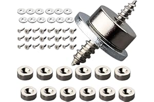 MUTUACTOR - Imanes de neodimio (12 unidades, 3 kg, fuerza de 12 x 5 mm, con agujero y cápsula, imán en maceta avellanada con tornillos y 12 cojines de acero