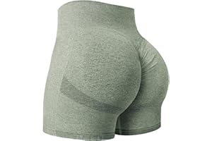 YEOREO Women Gym Short High Waist Tummy Control Scrunch Butt Seamless Workout Butt Lifting 5" Cycling Shorts