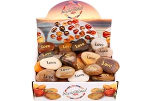 ROCKIMPACT 50PCS LOVE Engraved Inspirational Rocks, Sentimental Gifts, Motivational Stone, Encouragement Message Pebble Keepsake, Wholesale Price, 5-8cm (2"-3") each