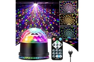 SUNSHINE SMILE Discokugel,Disco Lights LED,Musikgesteuert DJ Party licht,Ball Lights,RGB Bühnenlichter mit Fernbedienung,Discolicht Partylicht Musikgesteuert,Lichteffekte Diskokugel,Discokugel Partylicht