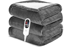 ‎AIRFISH Airfish Heizdecke 180x130 cm – Kuschelweiche Premium-Decke mit 6 Heizstufen, 12h-Timer & Sicherheits-Auto-Off – Energiesparend & Waschmaschinenfest für Bett, Sofa, Homeoffice