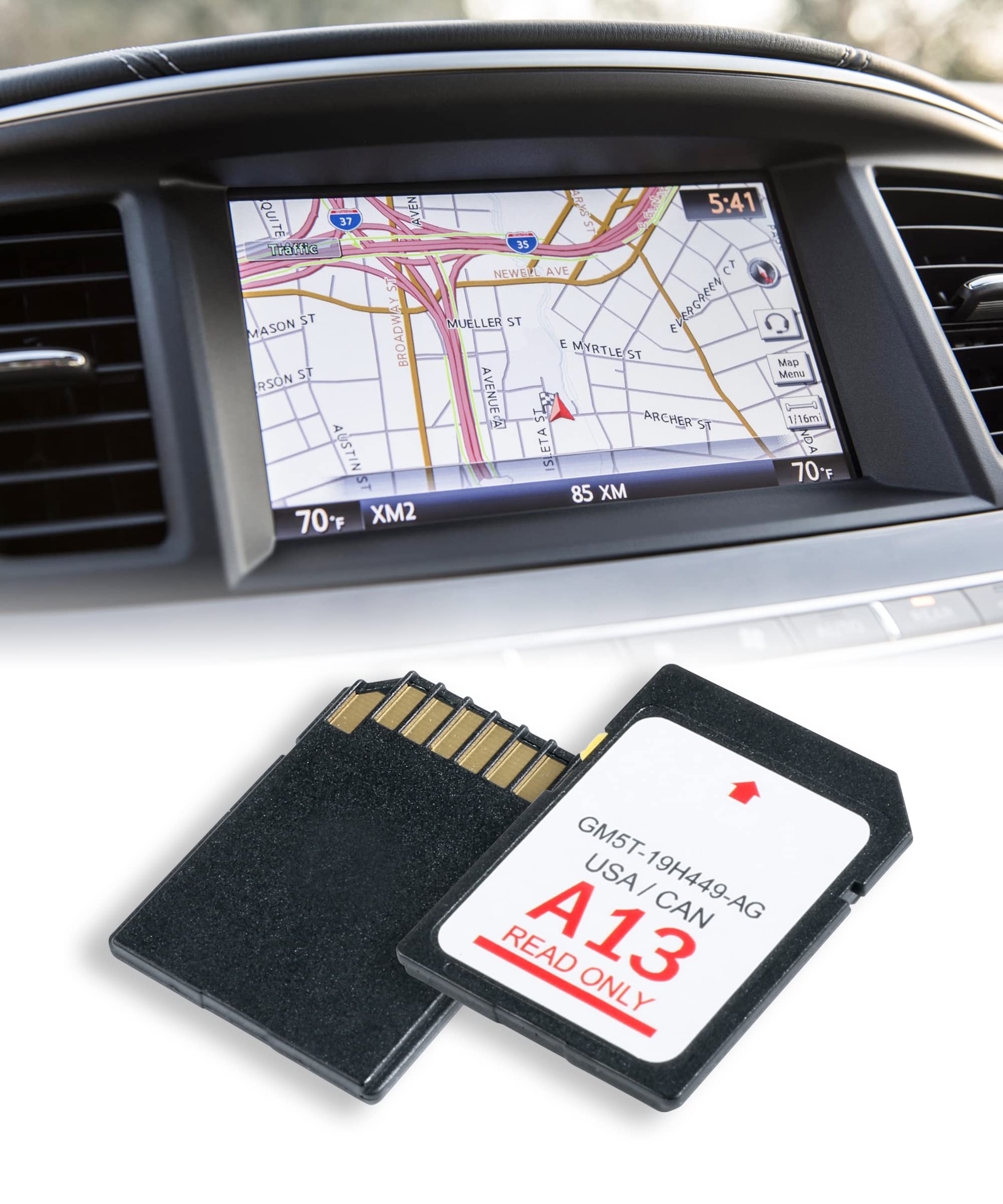 AOCISKA A13 SD Navigation Map Card GM5T-19H449-AG - Latest 2023 CA US Maps for Sync Navigation System - Compatible With SYNC Systems
