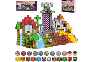Kryzomat Bloc Construction Magnetique 100 PCS, Construction Magnetique Enfant pour 3+ Ans, Cube Magnétique Garçon Fille, Magnetic Blocks Aventures Cadeau pour Noël Anniversaire