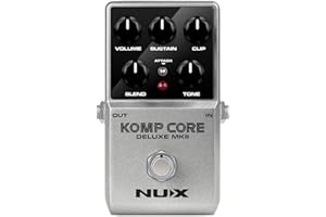 NU-X NUX | Komp Core Deluxe MKII Compressor Pedal – Analogue Guitar Compression with Sustain, Clip & Blend Controls – True Bypass, Attack Switch, Compact FX for Electric Guitar, Blues, Rock, Country