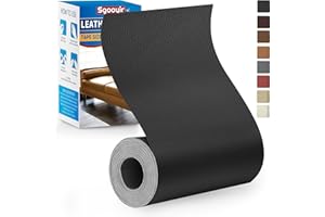 Sgooyir Kunstleder Selbstklebend Schwarz, 10x160cm Leder Reparatur Set, Kunstleder Reparaturset Flicken Selbstklebend Patch für Autositze, Möbel, Sofa, Couch, Jacken