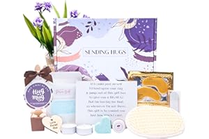 PAMPER BELLE Hug in a box Care Package Pamper Gift Set for women with Pocket Hug token & Bath set for a Relaxation Spa day at home. Great thinking of you gift idea